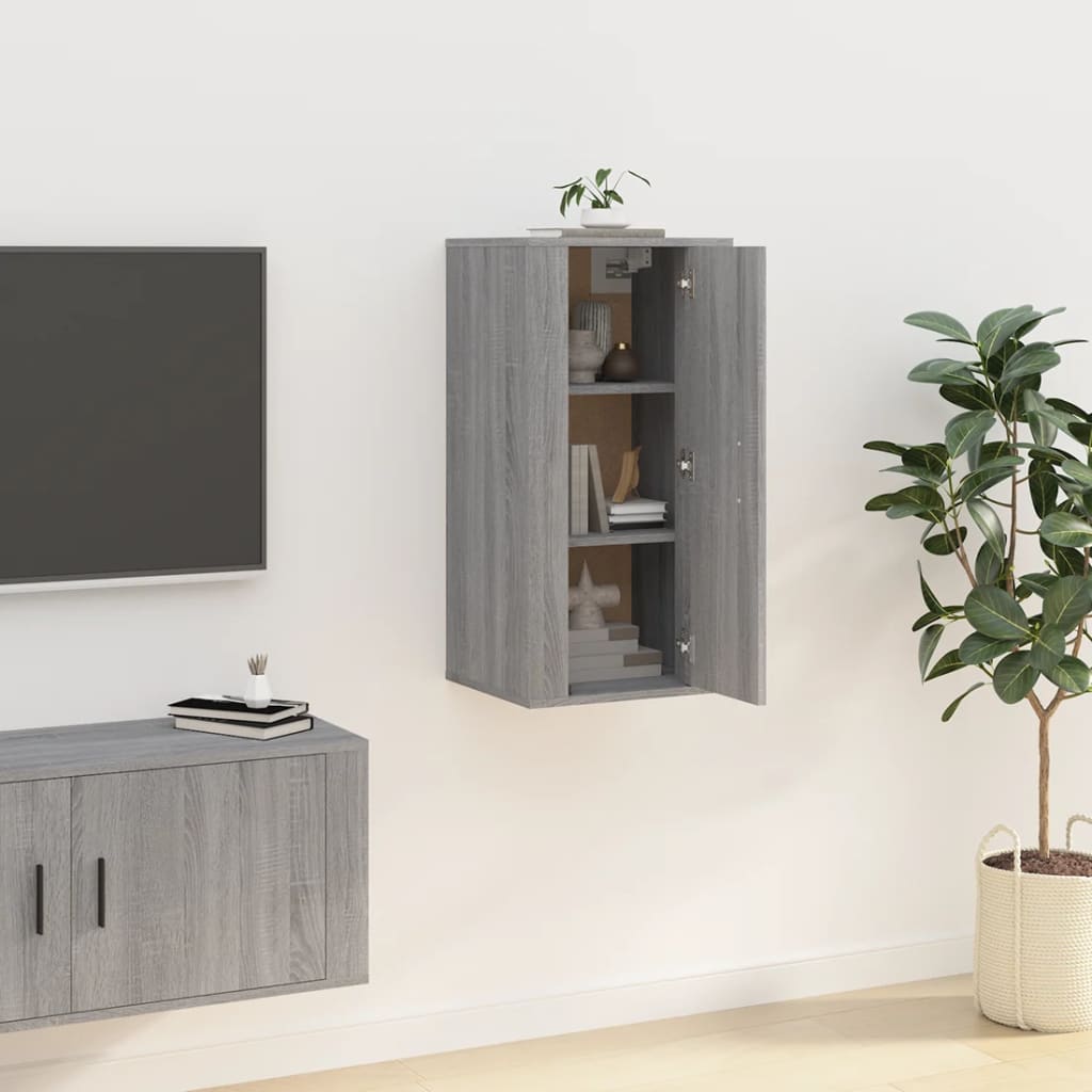 Mobile Porta TV a Parete Grigio Sonoma 40x34,5x80 cm - homemem39