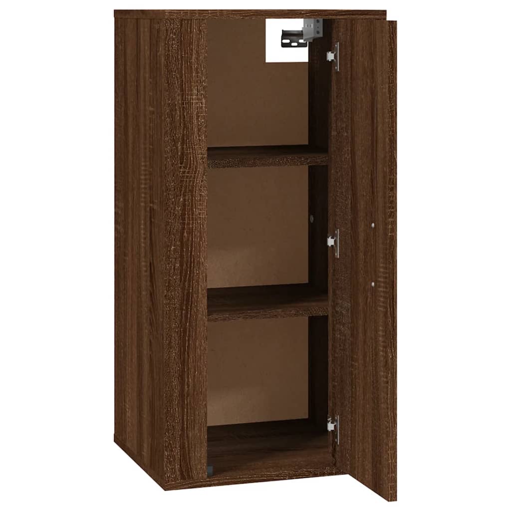 Mobile Porta TV a Parete Rovere Marrone 40x34,5x80 cm - homemem39