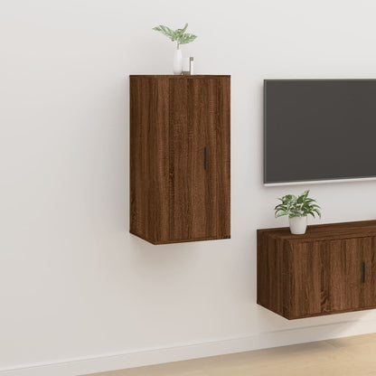 Mobile Porta TV a Parete Rovere Marrone 40x34,5x80 cm - homemem39