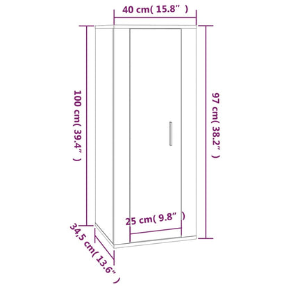 Mobile Porta TV a Parete Nero 40x34,5x100 cm - homemem39