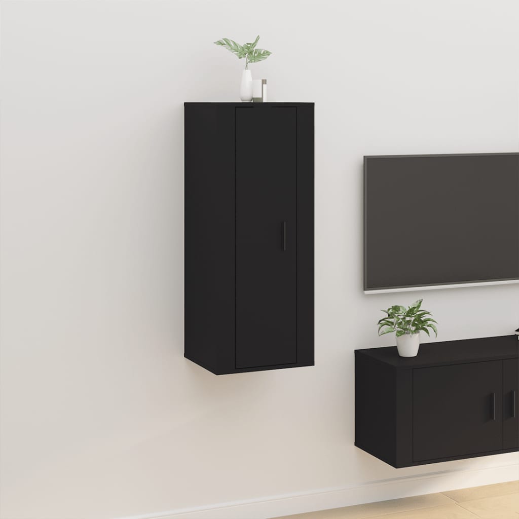 Mobile Porta TV a Parete Nero 40x34,5x100 cm - homemem39