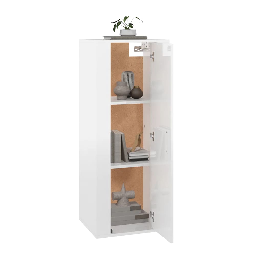 Mobile Porta TV a Parete Bianco Lucido 40x34,5x100 cm - homemem39