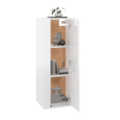 Mobile Porta TV a Parete Bianco Lucido 40x34,5x100 cm - homemem39