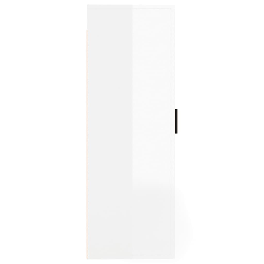 Mobile Porta TV a Parete Bianco Lucido 40x34,5x100 cm - homemem39