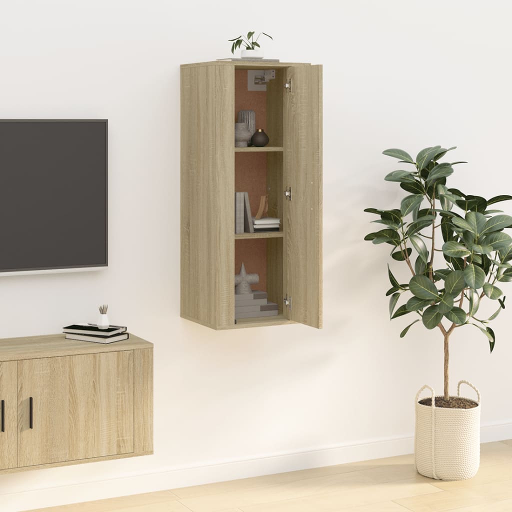 Mobile Porta TV a Parete Rovere Sonoma 40x34,5x100 cm - homemem39