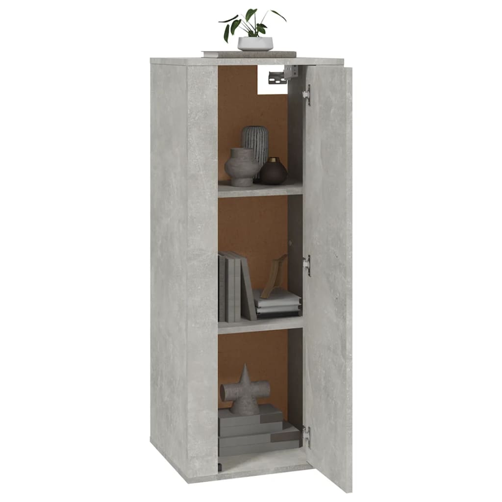 Mobile Porta TV a Parete Grigio Cemento 40x34,5x100 cm - homemem39