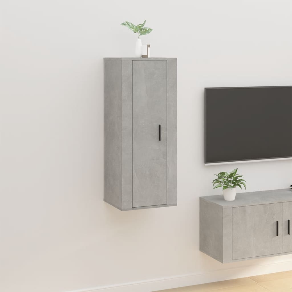 Mobile Porta TV a Parete Grigio Cemento 40x34,5x100 cm - homemem39