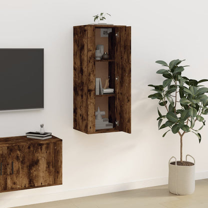 Mobile Porta TV a Parete Rovere Fumo 40x34,5x100 cm - homemem39