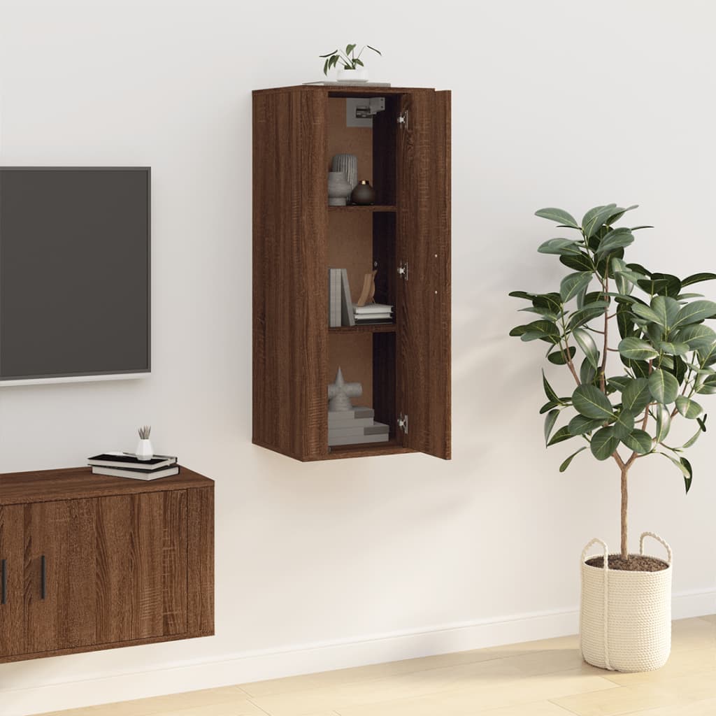 Mobile Porta TV a Parete Rovere Marrone 40x34,5x100 cm - homemem39