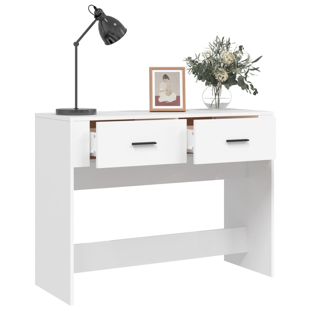 Tavolino Consolle Bianco 100x39x75 cm in Legno Multistrato - homemem39