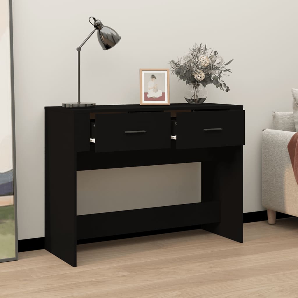 Tavolino Consolle Nero 100x39x75 cm in Legno Multistrato - homemem39