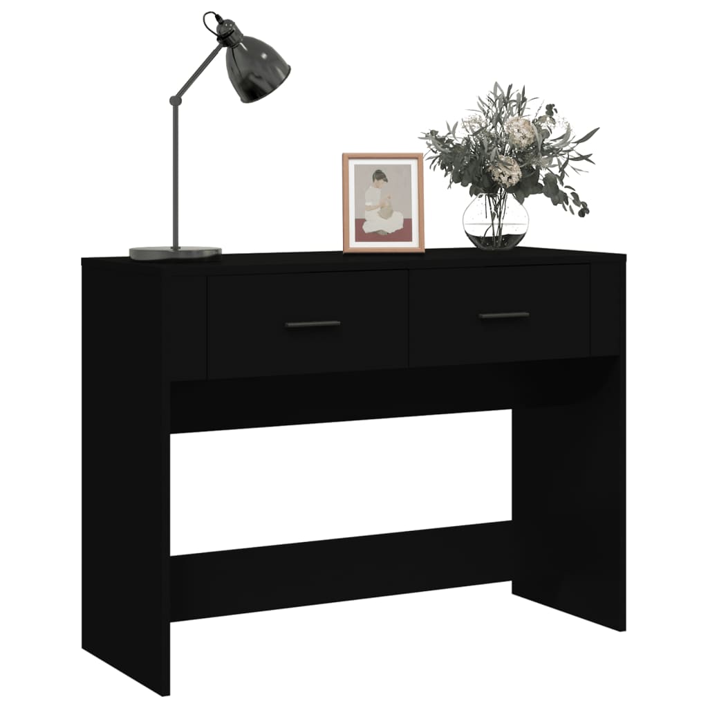 Tavolino Consolle Nero 100x39x75 cm in Legno Multistrato - homemem39