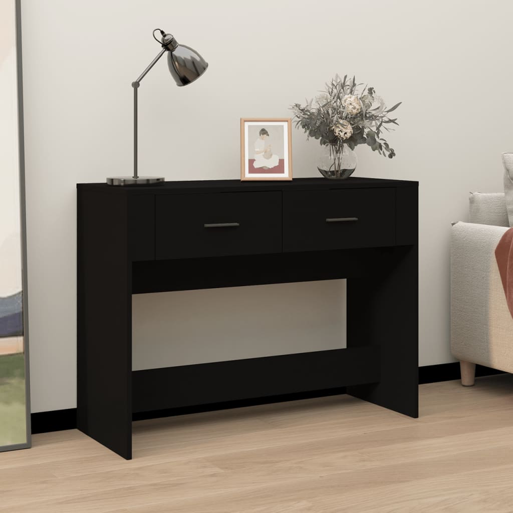 Tavolino Consolle Nero 100x39x75 cm in Legno Multistrato - homemem39