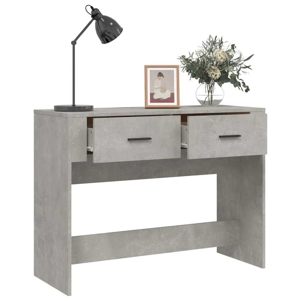 Tavolino Consolle Grigio Cemento 100x39x75 cm Legno Multistrato - homemem39