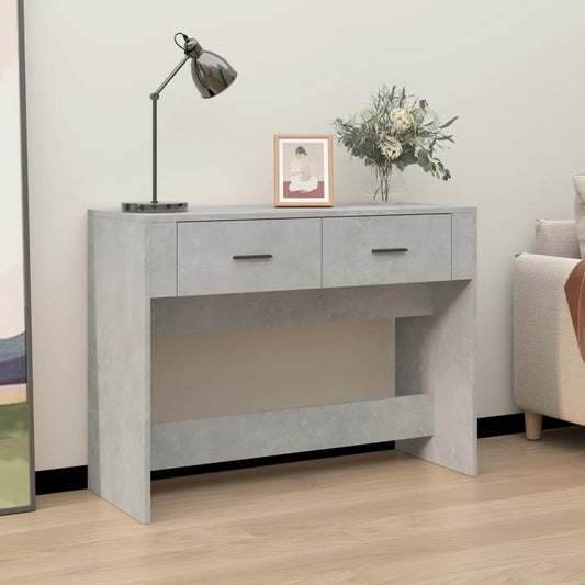 Tavolino Consolle Grigio Cemento 100x39x75 cm Legno Multistrato - homemem39