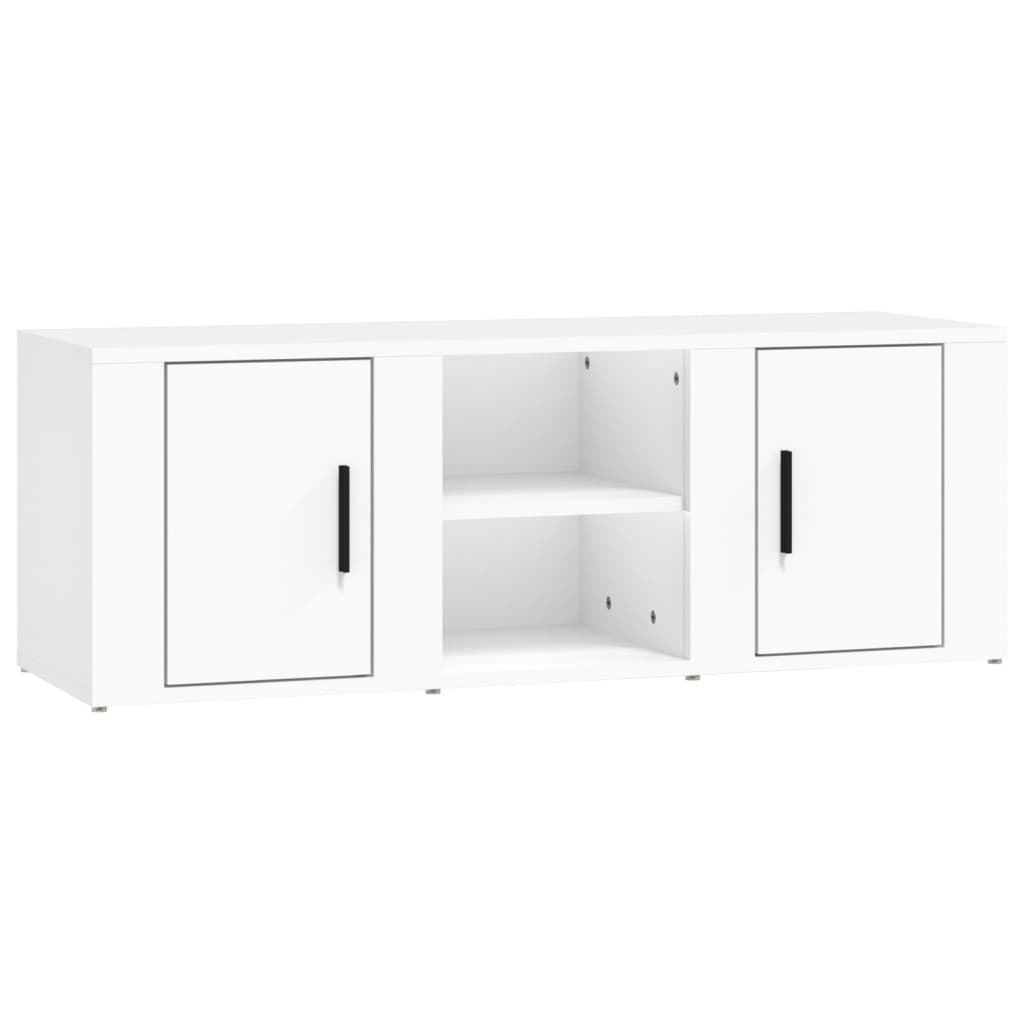 Mobile Porta TV Bianco 100x31,5x35 cm in Legno Multistrato - homemem39