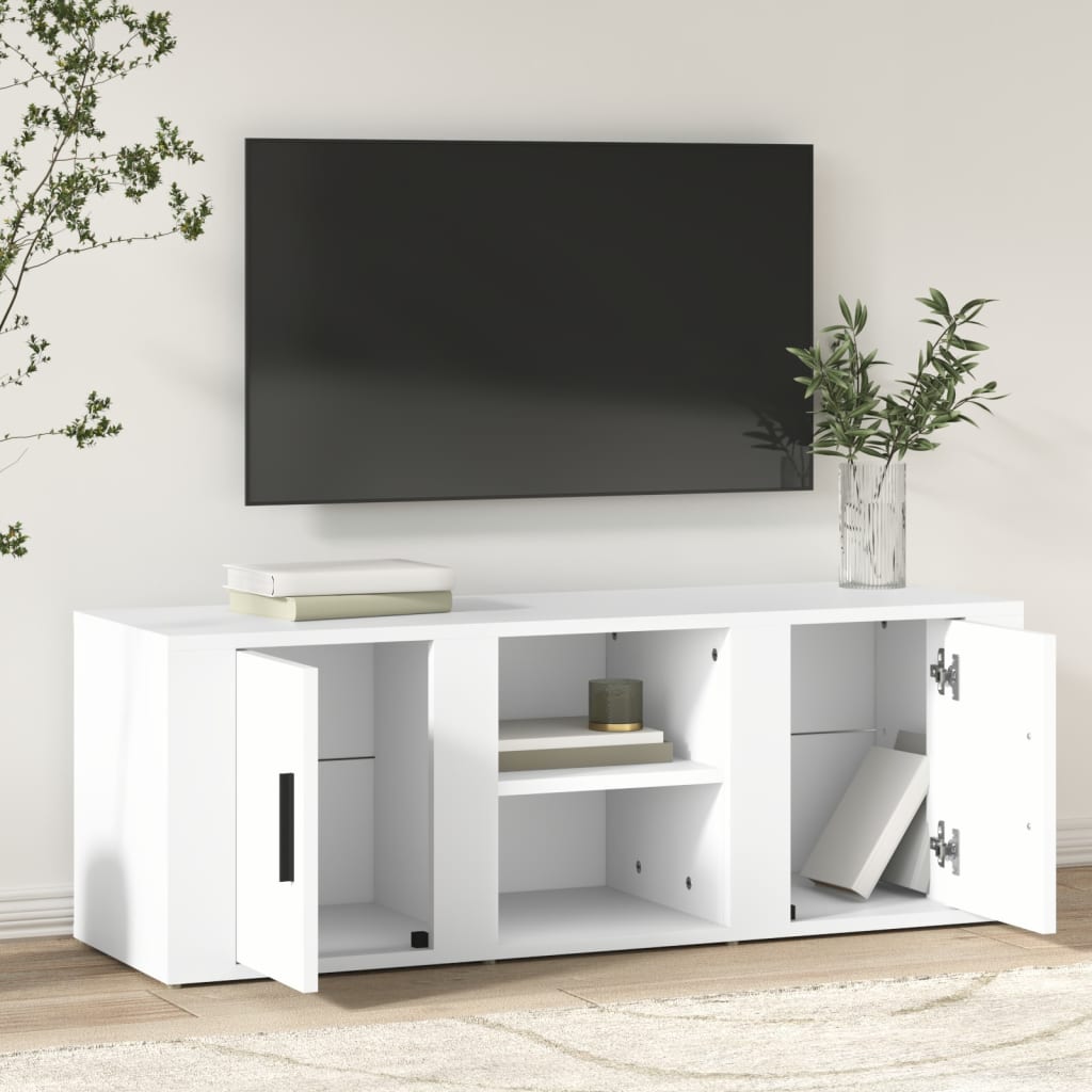 Mobile Porta TV Bianco 100x31,5x35 cm in Legno Multistrato - homemem39