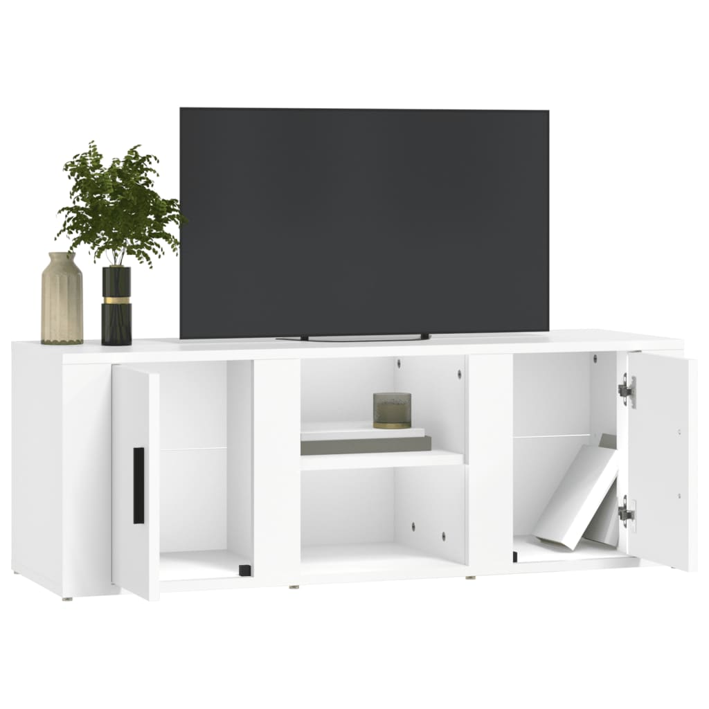 Mobile Porta TV Bianco 100x31,5x35 cm in Legno Multistrato - homemem39