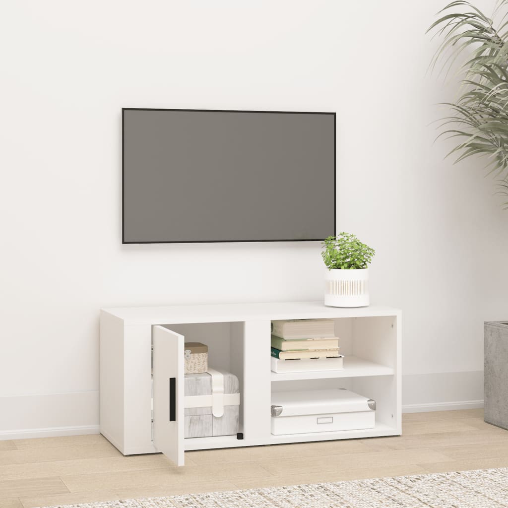 Mobile Porta TV Bianco 80x31,5x36 cm in Legno Multistrato - homemem39