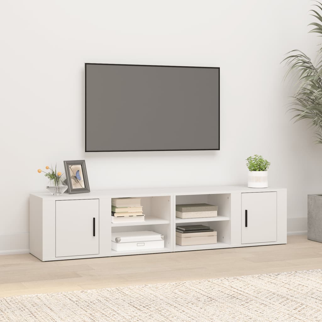 Mobili Porta TV 2 pz Bianco 80x31,5x36 cm in Legno Multistrato - homemem39