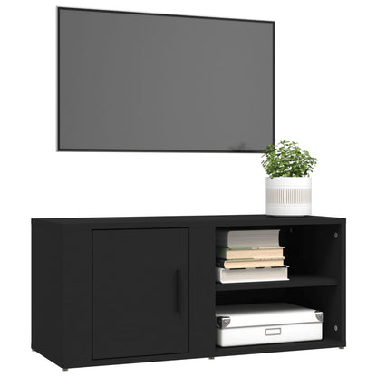 Mobile Porta TV Nero 80x31,5x36 cm in Legno Multistrato - homemem39