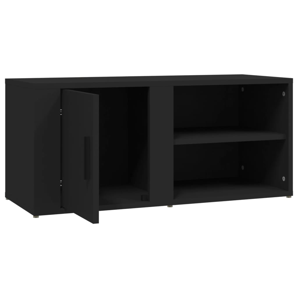 Mobile Porta TV Nero 80x31,5x36 cm in Legno Multistrato - homemem39