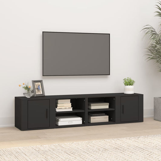 Mobili Porta TV 2 pz Nero 80x31,5x36 cm in Legno Multistrato - homemem39