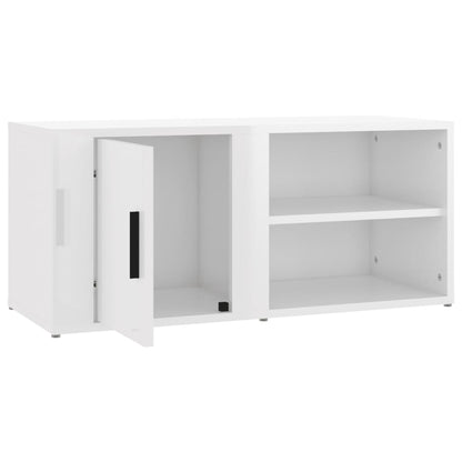 Mobile Porta TV Bianco Lucido 80x31,5x36 cm Legno Multistrato - homemem39