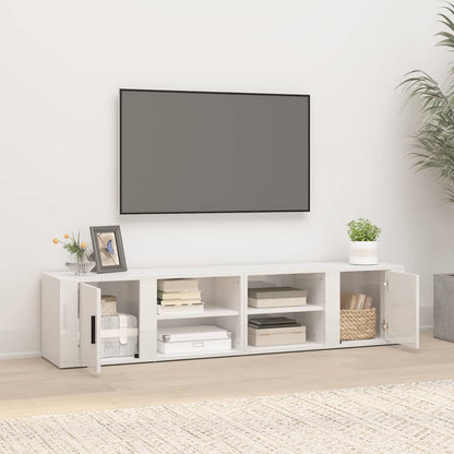 Mobili TV 2 pz Bianco Lucido 80x31,5x36cm in Legno Multistrato - homemem39