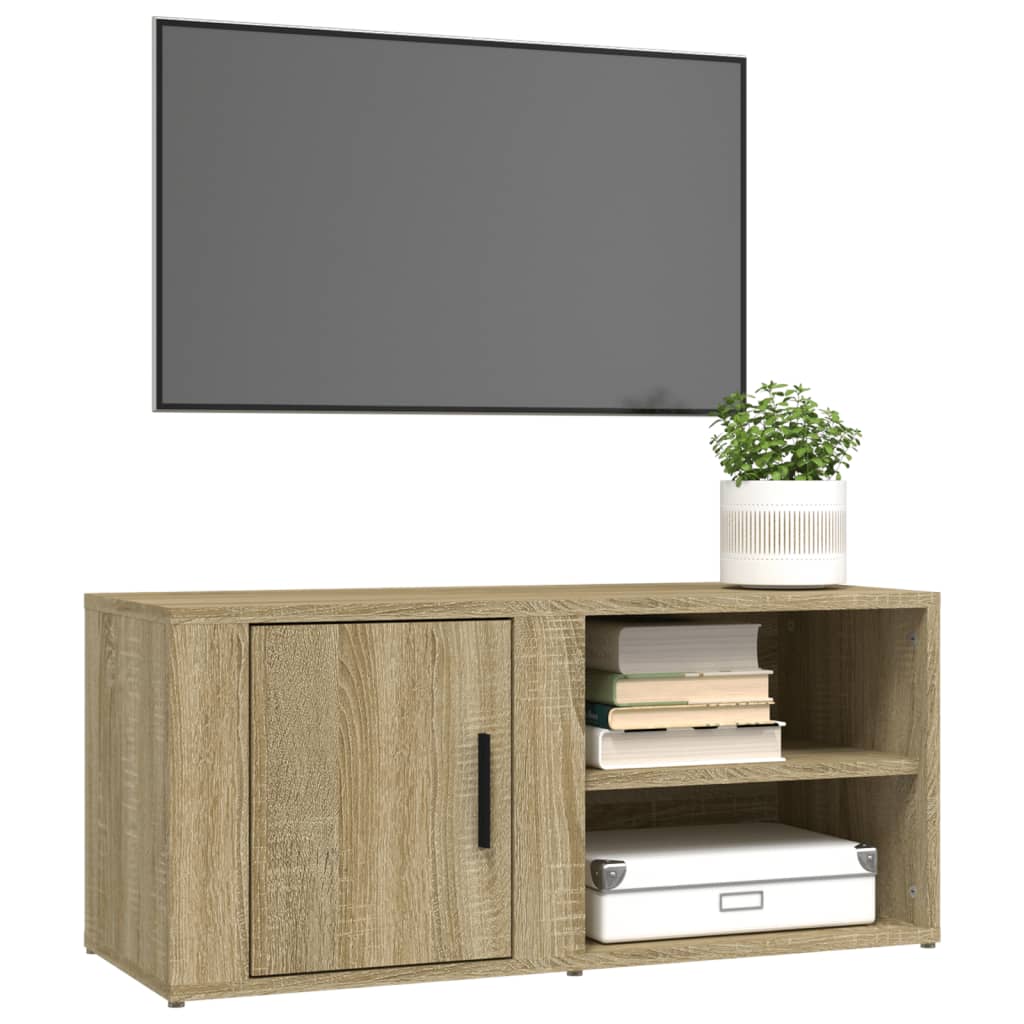 Mobile Porta TV Rovere Sonoma 80x31,5x36 cm Legno Multistrato - homemem39