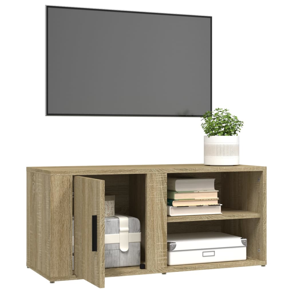 Mobile Porta TV Rovere Sonoma 80x31,5x36 cm Legno Multistrato - homemem39