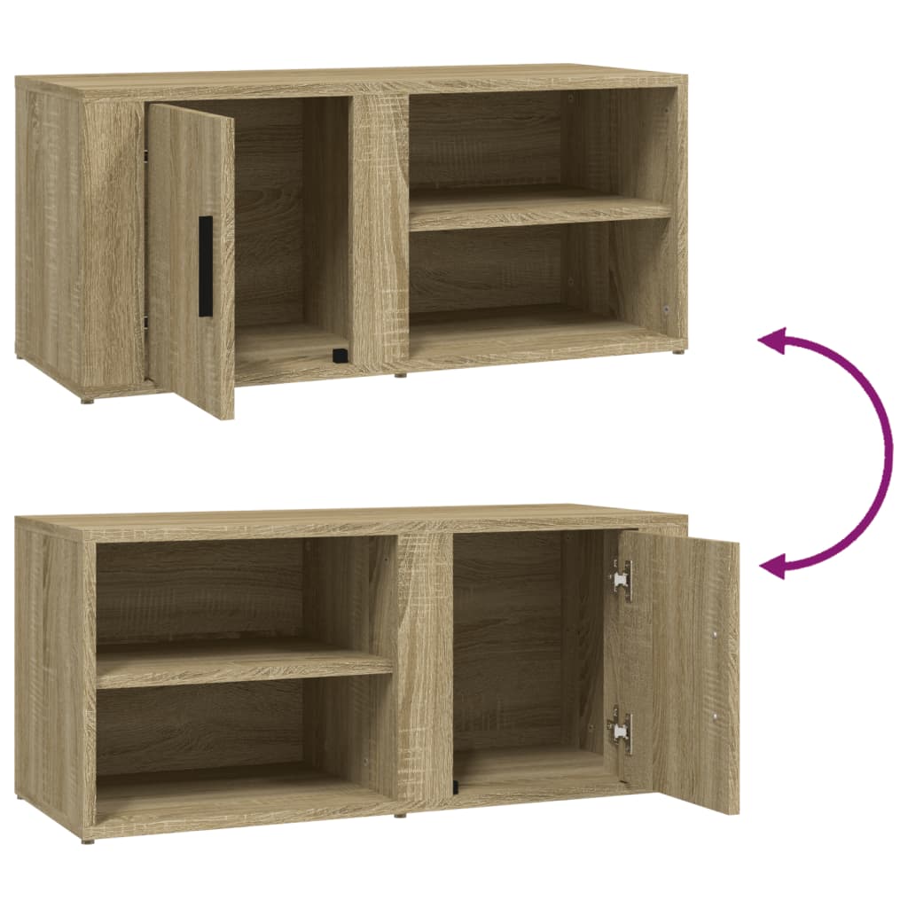 Mobile Porta TV Rovere Sonoma 80x31,5x36 cm Legno Multistrato - homemem39