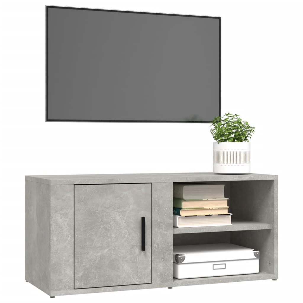 Mobile Porta TV Grigio Cemento 80x31,5x36 cm Legno Multistrato - homemem39