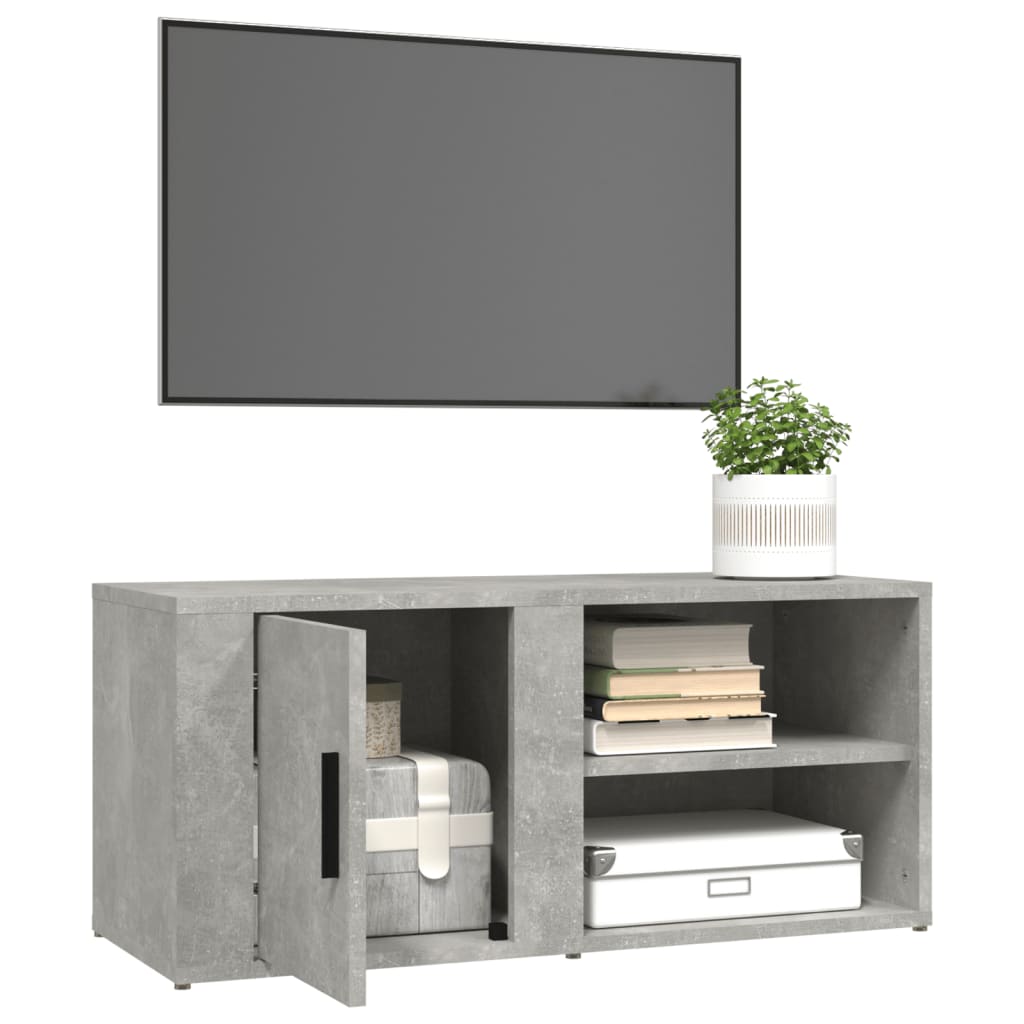 Mobile Porta TV Grigio Cemento 80x31,5x36 cm Legno Multistrato - homemem39