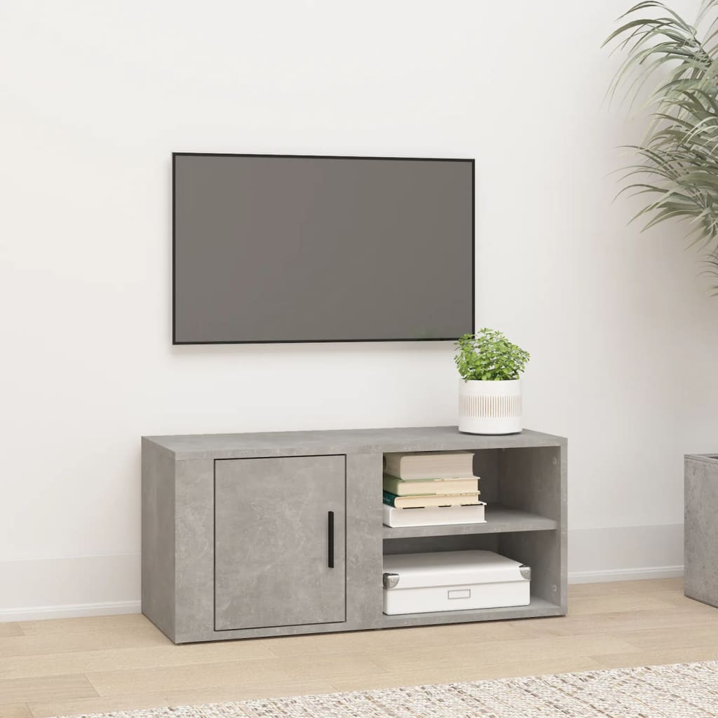 Mobile Porta TV Grigio Cemento 80x31,5x36 cm Legno Multistrato - homemem39