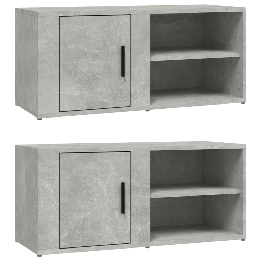 Mobili TV 2 pz Grigio Cemento 80x31,5x36 cm Legno Multistrato - homemem39