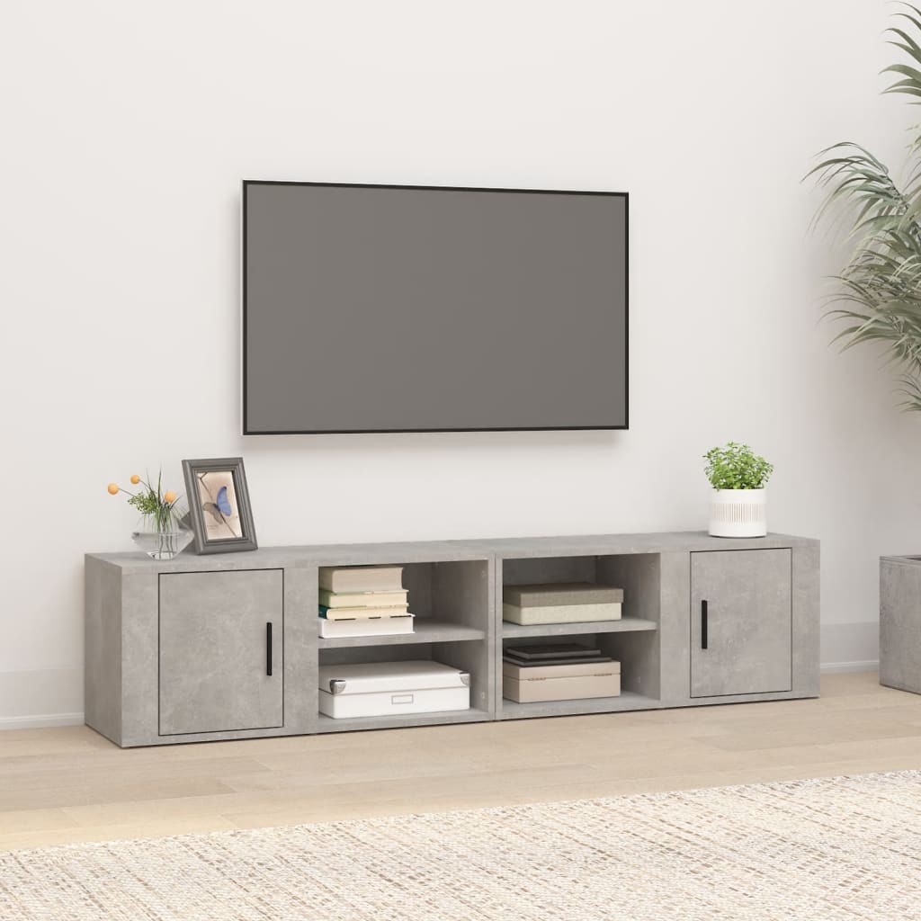 Mobili TV 2 pz Grigio Cemento 80x31,5x36 cm Legno Multistrato - homemem39