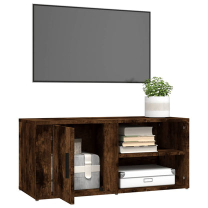 Mobile Porta TV Rovere Fumo 80x31,5x36 cm in Legno Multistrato - homemem39