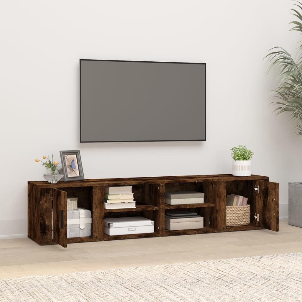 Mobili TV 2pz Rovere Fumo 80x31,5x36 cm in Legno Multistrato - homemem39