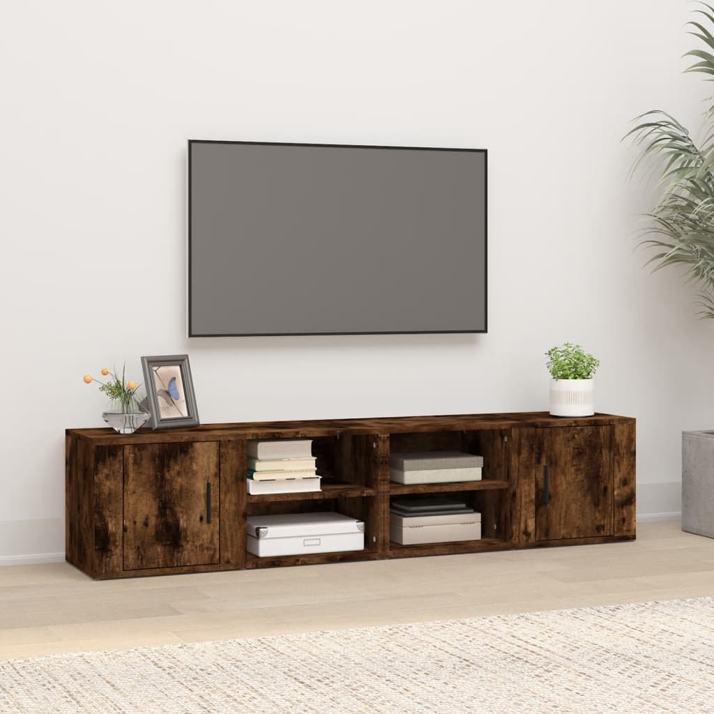 Mobili TV 2pz Rovere Fumo 80x31,5x36 cm in Legno Multistrato - homemem39