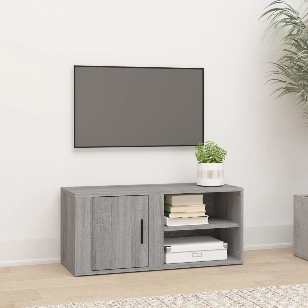 Mobile Porta TV Grigio Sonoma 80x31,5x36 cm Legno Multistrato - homemem39