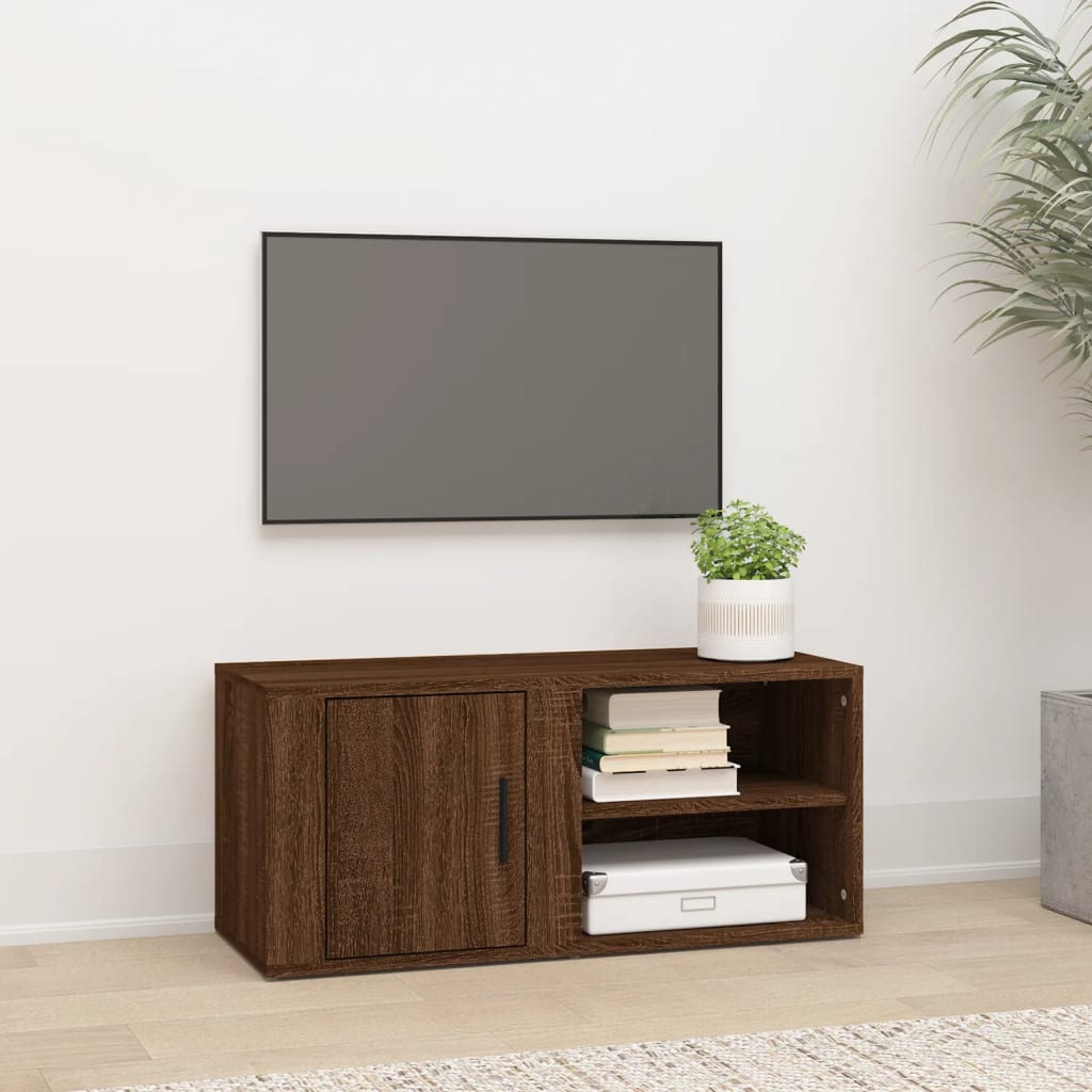 Mobile per TV Rovere Marrone 80x31,5x36 cm in Legno Multistrato - homemem39