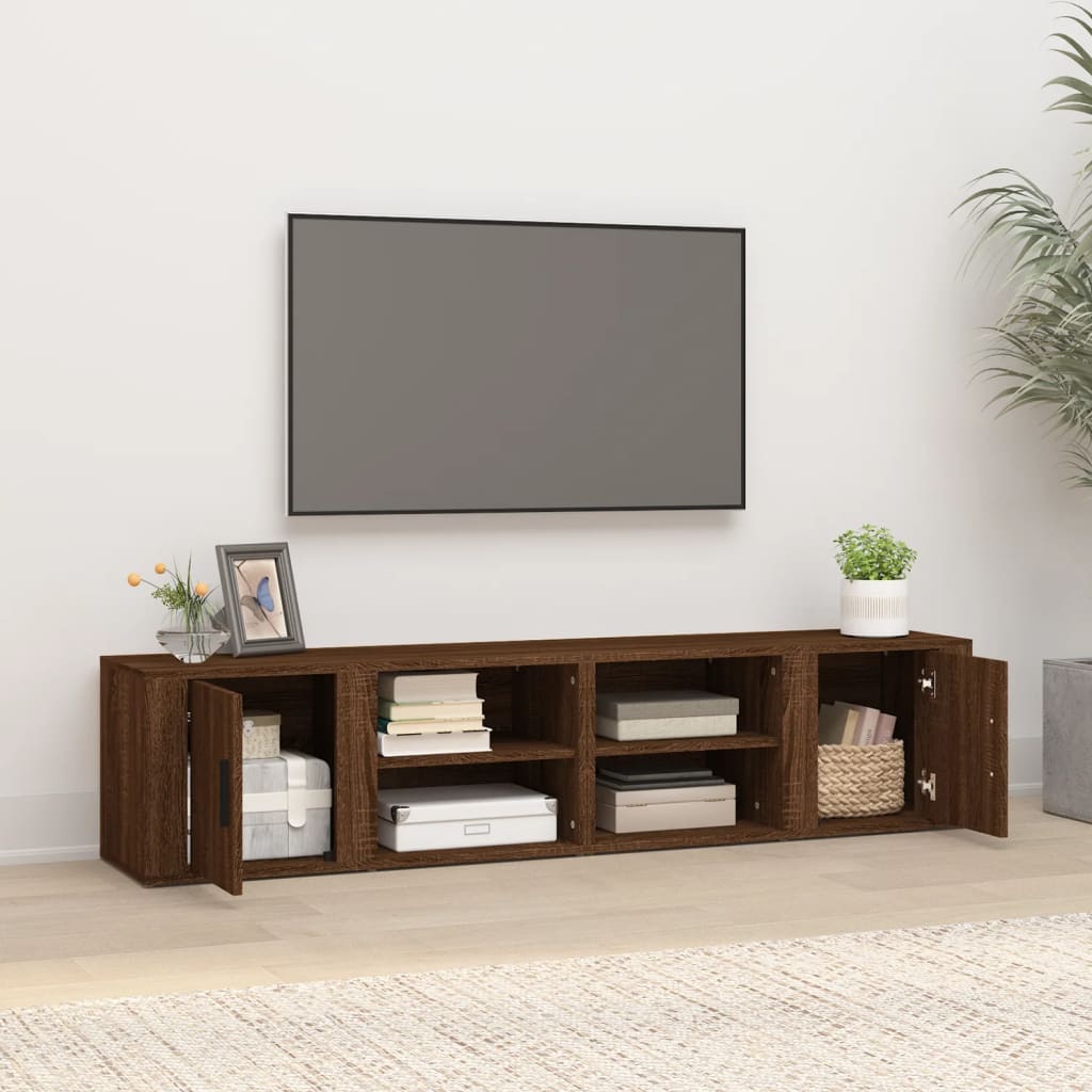 Mobili TV 2pz Rovere Marrone 80x31,5x36 cm in Legno Multistrato - homemem39