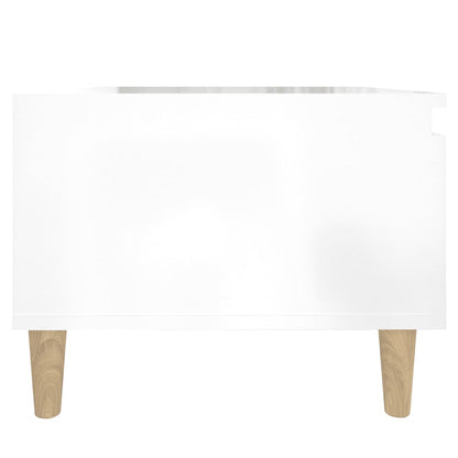 Tavolino Bianco Lucido 50x46x35 cm in Legno Multistrato - homemem39