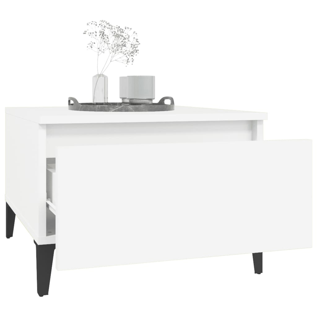 Tavolino Bianco 50x46x35 cm in Legno Multistrato - homemem39