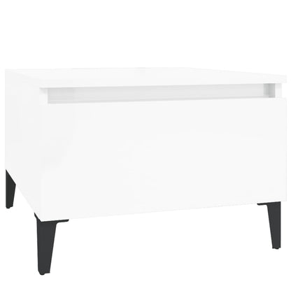 Tavolino Bianco Lucido 50x46x35 cm in Legno Multistrato - homemem39