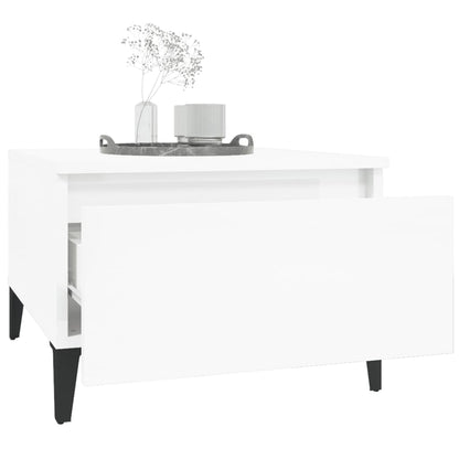 Tavolini 2pz Bianco Lucido 50x46x35 cm in Legno Multistrato - homemem39