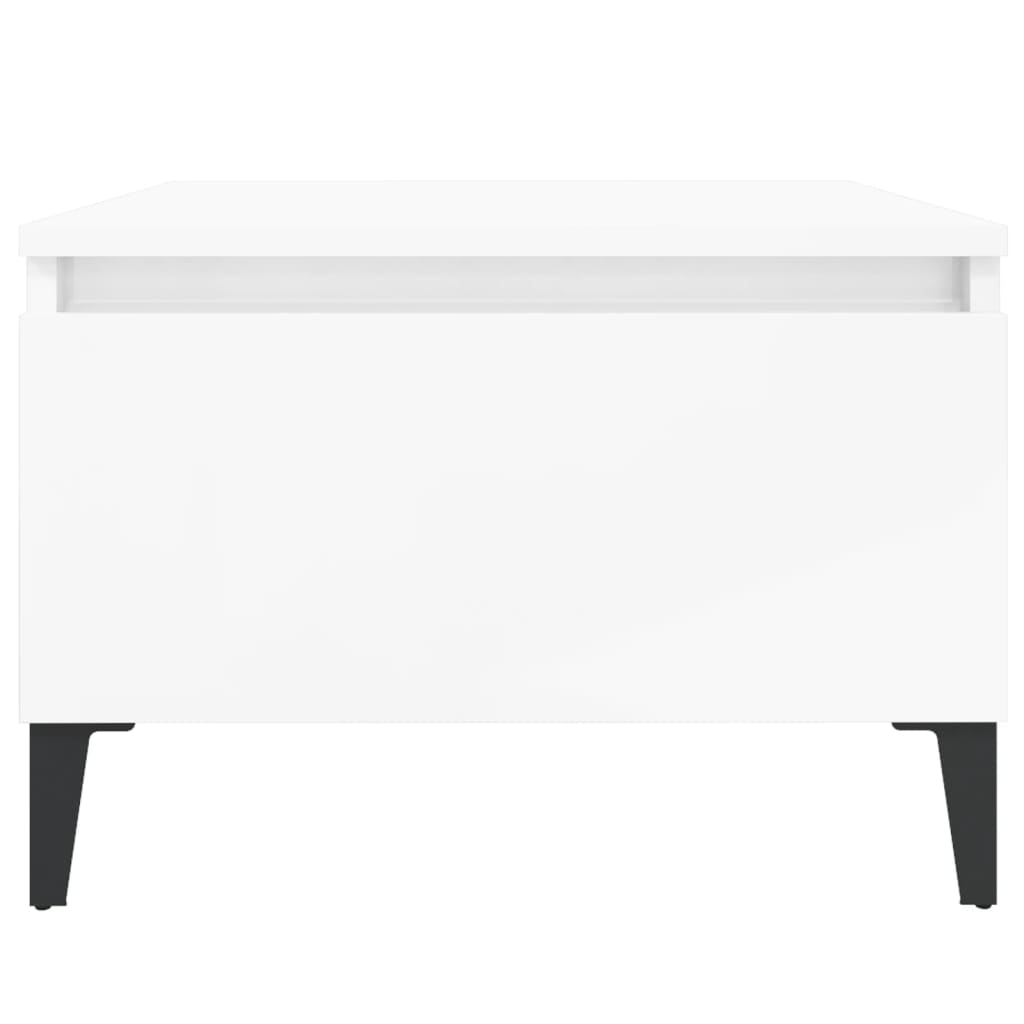 Tavolini 2pz Bianco Lucido 50x46x35 cm in Legno Multistrato - homemem39