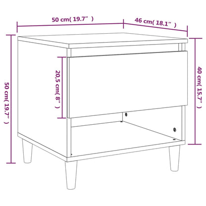 Comodino Rovere Fumo 50x46x50 cm in Legno Multistrato - homemem39