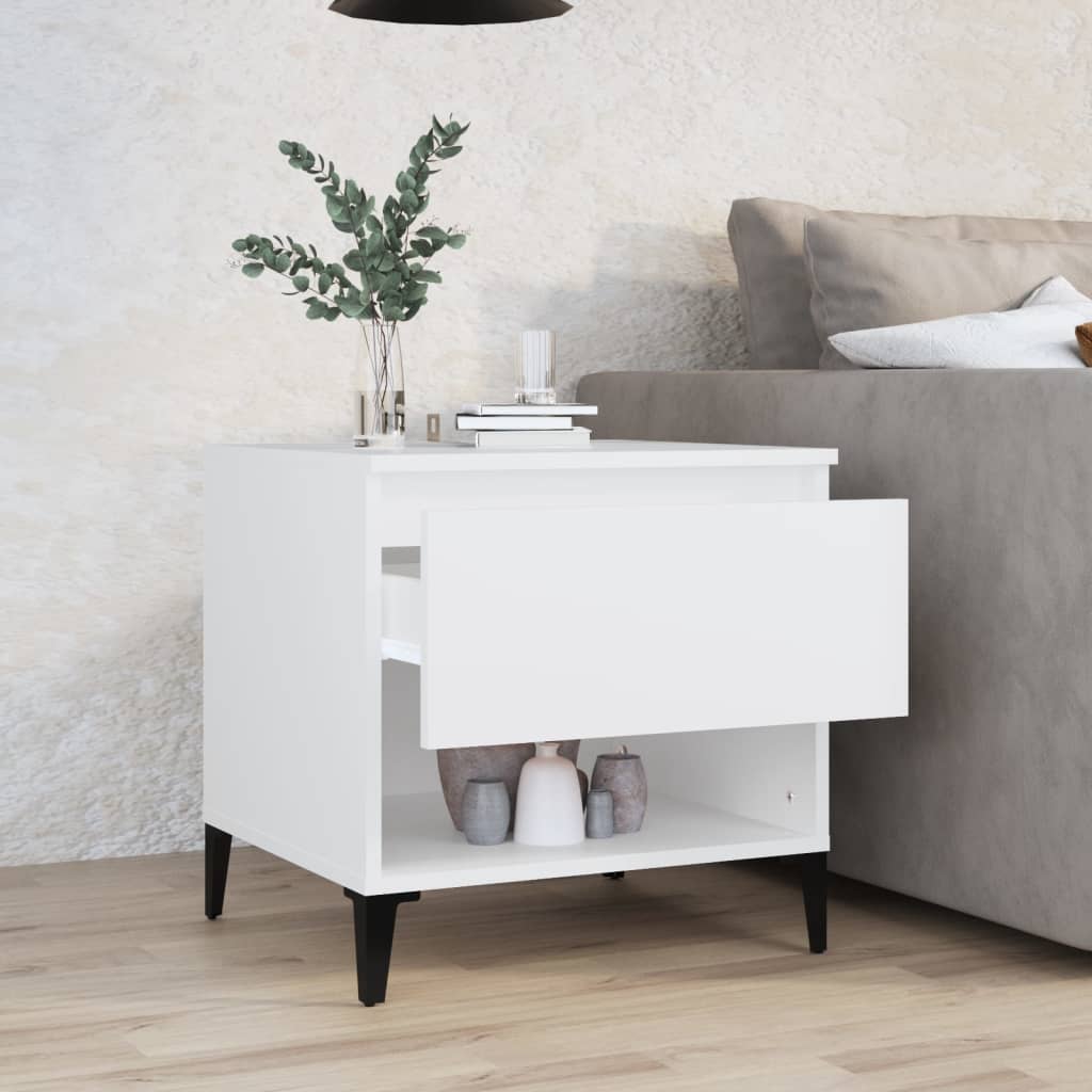 Tavolino Bianco 50x46x50 cm in Legno Multistrato - homemem39